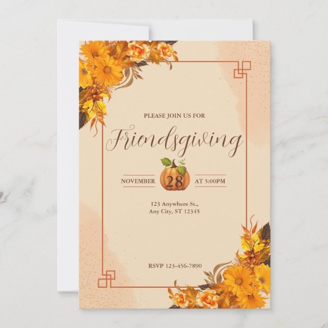 Friendsgiving Dinner Party Invitations (Front)