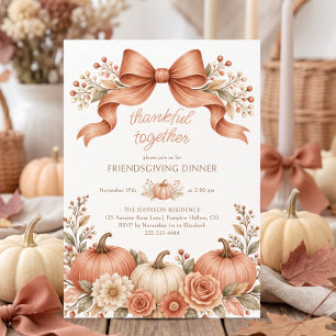 Friendsgiving Dinner Thanksgiving Pumpkin Invitation
