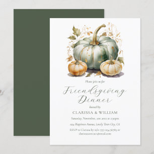 Friendsgiving Elegant Watercolor Dinner Invitation