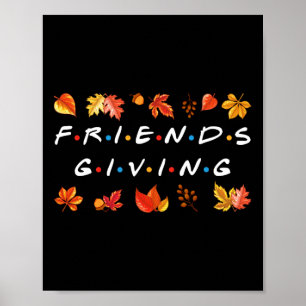 Friendsgiving Fall Autumn Friends And Family Thank Poster