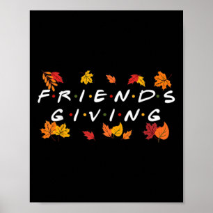 Friendsgiving Fall Autumn Friends And Family Thank Poster