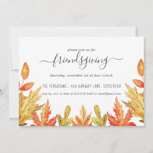 Friendsgiving Fall Foliage Thanksgiving Invitation