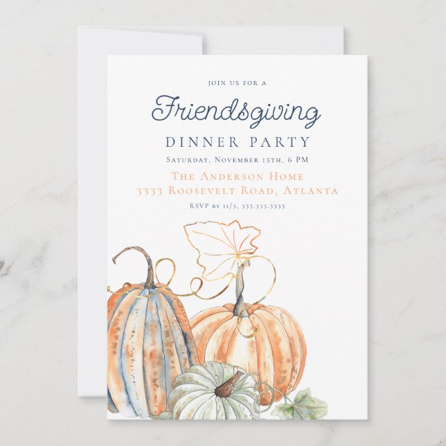 Friendsgiving Fall Thanksgiving Dinner Party Invitation (Front)