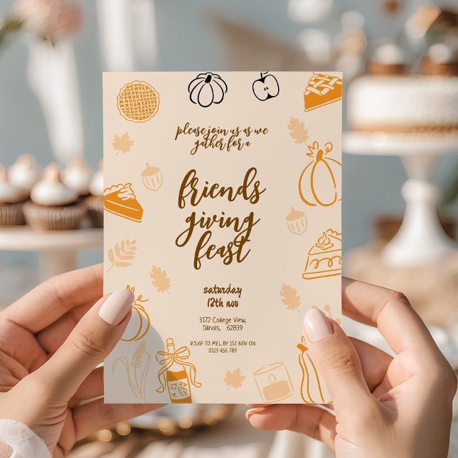 Friendsgiving Feast  Autumn Fall Dinner  Invitation (Creator Uploaded)