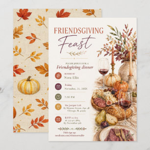 Friendsgiving Feast Dinner Invitation