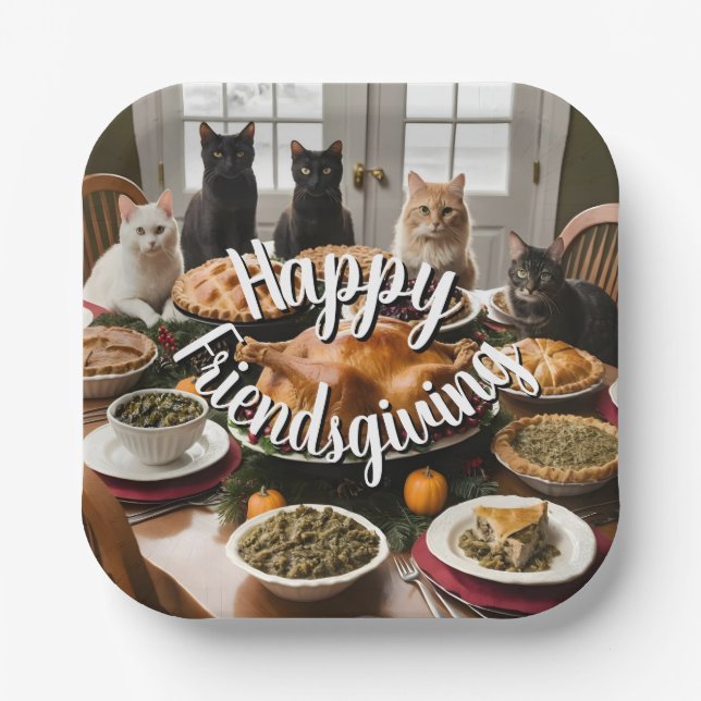 Friendsgiving Feast Paper Plate (Front)