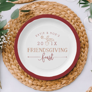 Friendsgiving Feast Paper Plate