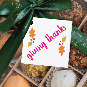 Friendsgiving Feast Pink & Gold Favour Tags