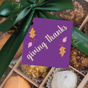 Friendsgiving Feast   Purple & Gold Favour Tags
