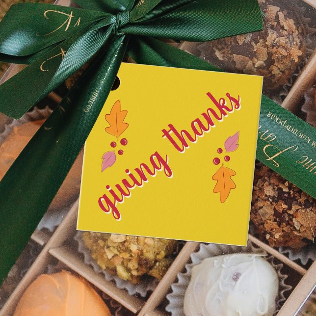 Friendsgiving Feast | Red & Yellow Favour Tags (Creator Uploaded)