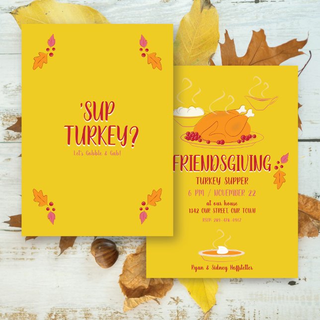 Friendsgiving Feast | Red & Yellow Invitation (Creator Uploaded)