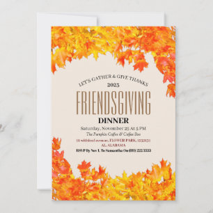 Friendsgiving Feast Thanksgiving Dinner Autumn  Invitation