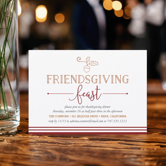 Friendsgiving Feast Thanksgiving Dinner Invitation (Creator Uploaded)