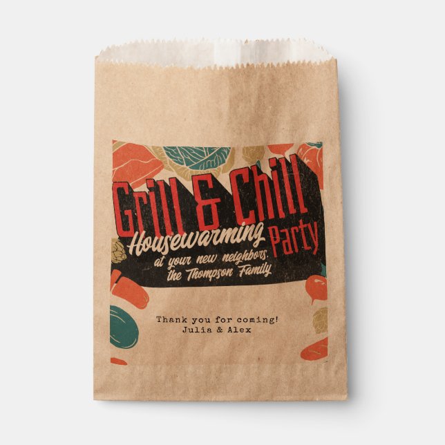 Friendsgiving Housewarming BBQ Thanksgiving Favour Bags (Front)