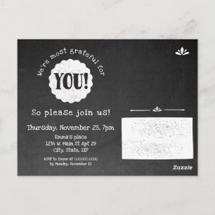 Friendsgiving Invitation Postcard Chalkboard
