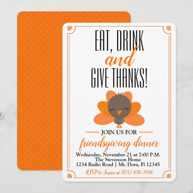 Friendsgiving Invitation - Thanksgiving Dinner (Front/Back)