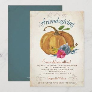 Friendsgiving Invitation - Thanksgiving Pumpkin