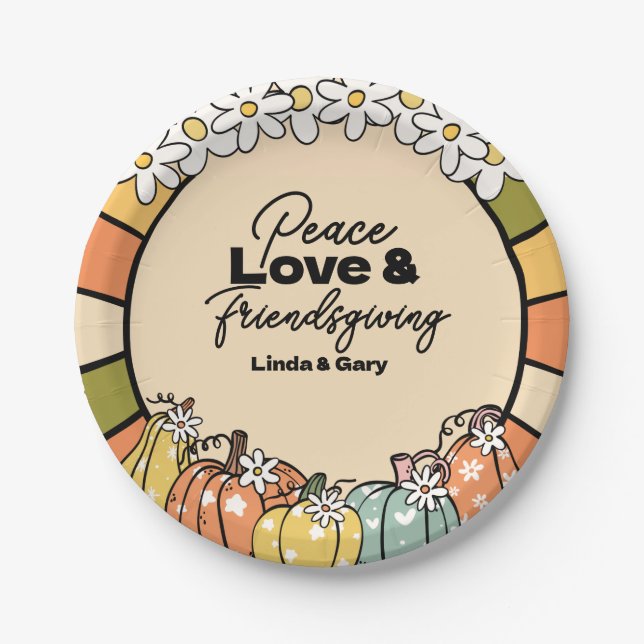 Friendsgiving Paper dessert plates  (Front)