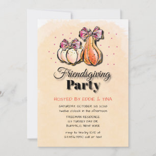 Friendsgiving Party in Orange Purple Gold Invitation