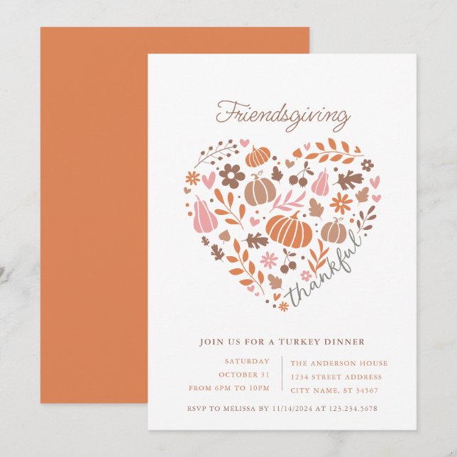 Friendsgiving Party Invitation (Front/Back)