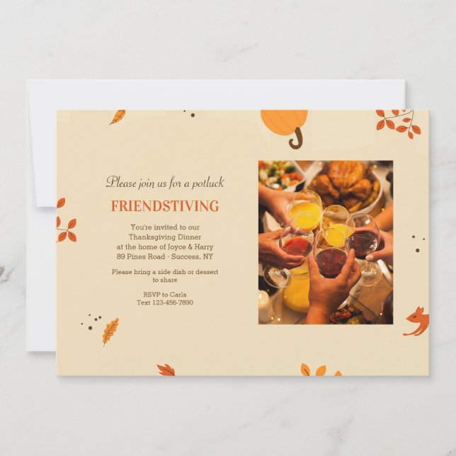 Friendsgiving Photo Thanksgiving Invitation (Front)