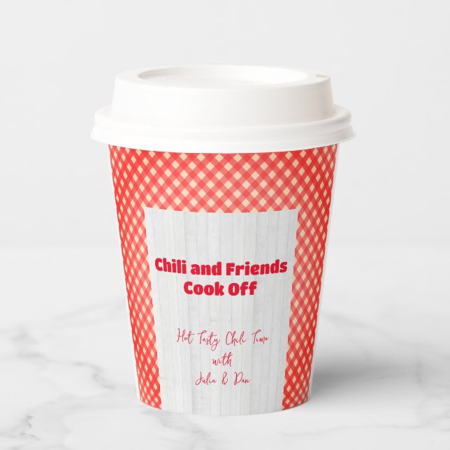 Friendsgiving Potluck Chilli Cook Off Thanksgiving Paper Cups (Front)