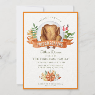 Friendsgiving Potluck Dinner Invitation