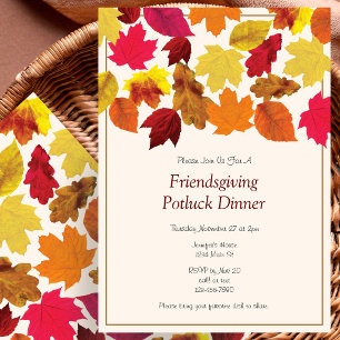 Friendsgiving Potluck Dinner Party Invitation