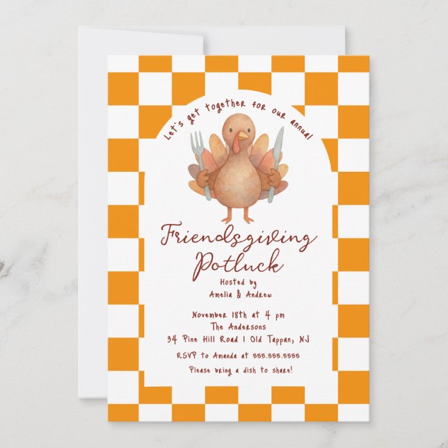 Friendsgiving Potluck Invitation (Front)
