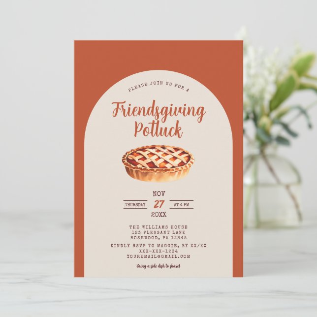 Friendsgiving Potluck Invitation (Standing Front)