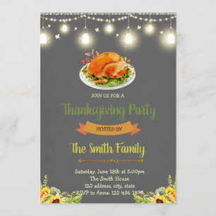 Friendsgiving potluck party invitation