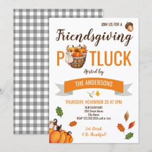 Friendsgiving Potluck Thanksgiving Invitation