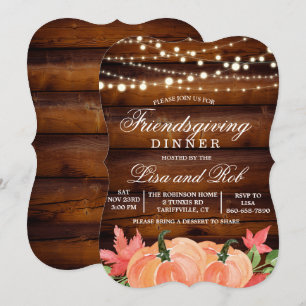 Friendsgiving Rustic Fall Pumpkin Invitation