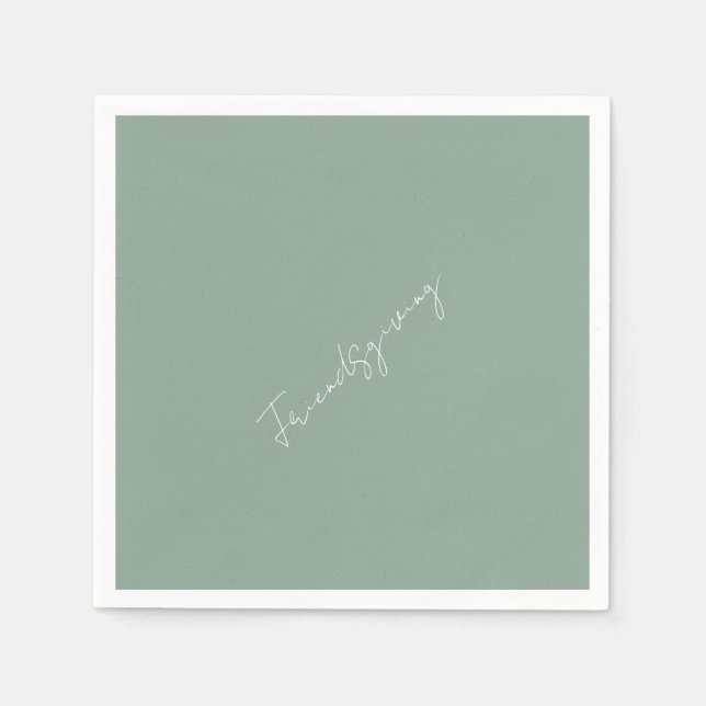 Friendsgiving Sage Cocktail Napkin (Front)