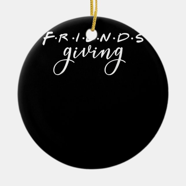 Friendsgiving Squad 2022 Funny Thanksgiving Friend Ceramic Tree Decoration (Front)