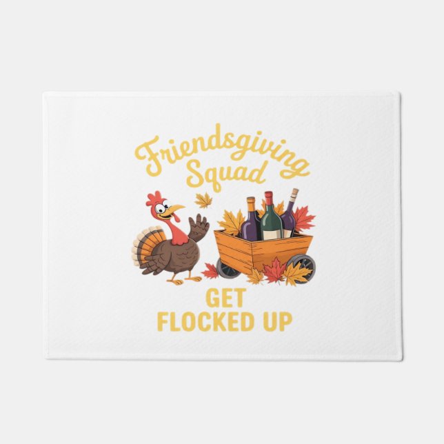 Friendsgiving Squad Get Flocked Up Oversized T-Shi Doormat (Front)