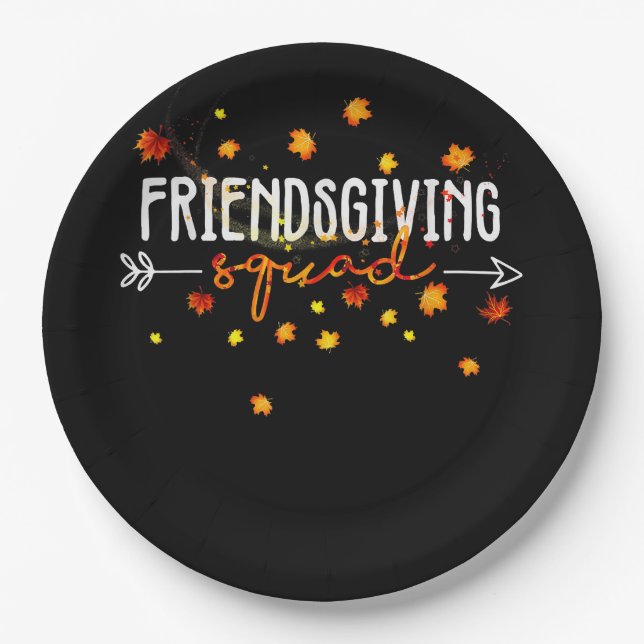 Friendsgiving Squad Thanksgiving Friendship Friend Paper Plate (Front)