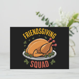 Friendsgiving Squad Turkey Dinner Gift Matching Holiday Card