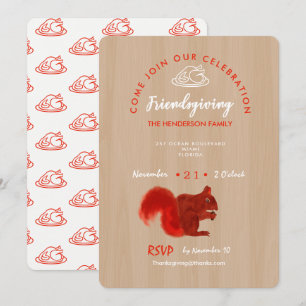 Friendsgiving Thankful Celebration Rustic Invitation