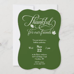 Friendsgiving Thankful for Our Friends Typography Invitation