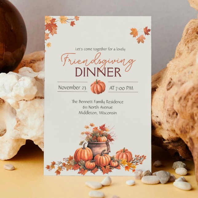 Friendsgiving Thankful Grateful Blessed Pumpkin Invitation (Creator Uploaded)