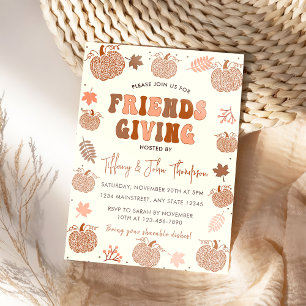 Friendsgiving Thanksgiving Dinner Fall Pumpkin Invitation