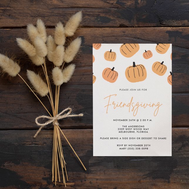 Friendsgiving Thanksgiving Dinner Fall Pumpkin Invitation (Creator Uploaded)