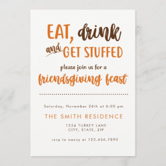 Friendsgiving Thanksgiving Dinner Feast Potluck Invitation