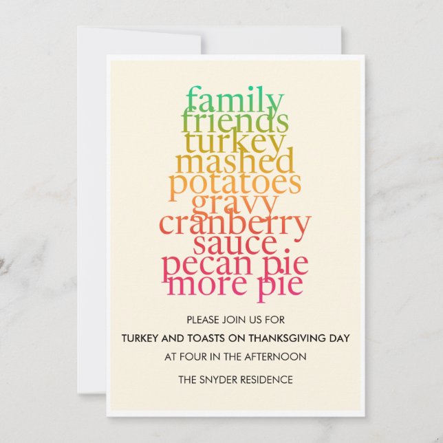 Friendsgiving Thanksgiving Dinner Invitation (Front)