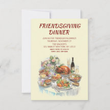 Friendsgiving Thanksgiving Dinner Invitation