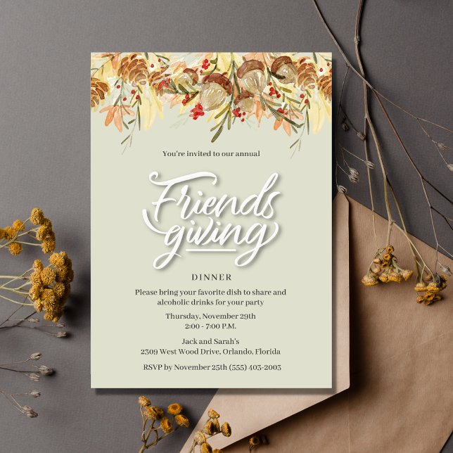 Friendsgiving Thanksgiving Dinner Party Invitation (Creator Uploaded)