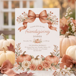 Friendsgiving Thanksgiving Dinner Pumpkin Invitation