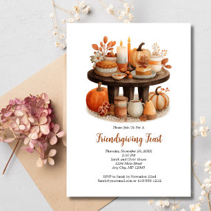 Friendsgiving Thanksgiving Fall Autumn Dinner Invitation