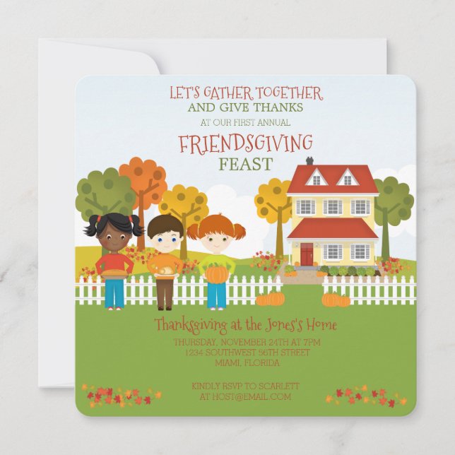 Friendsgiving Thanksgiving Feast Invitation (Front)
